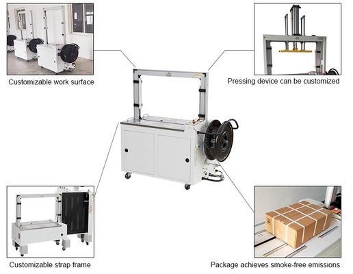 Полноавтоматическая машина для застегивания ремней из ПП для грузоподъемности 300 кг в картонной упаковке