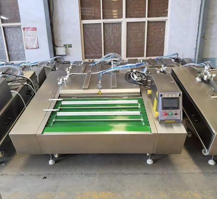 Электрический 1000 двойной полосы Авто продукты из бобов и диких овощей непрерывный вакуумный упаковочный аппарат