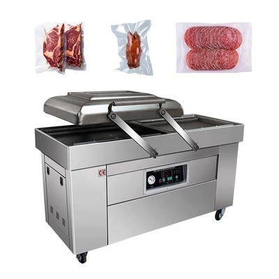 Говяжья стейк Пластиковая упаковка 40м3/ч Скорость насоса Вертикальная двойная камера Вакуумная упаковка